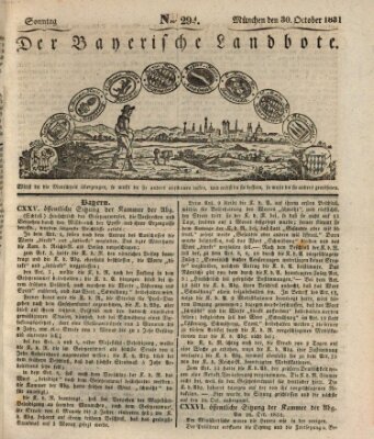 Der Bayerische Landbote Sonntag 30. Oktober 1831