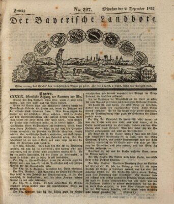 Der Bayerische Landbote Freitag 2. Dezember 1831