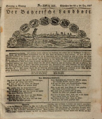 Der Bayerische Landbote Montag 26. Dezember 1831