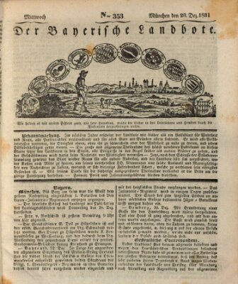 Der Bayerische Landbote Mittwoch 28. Dezember 1831