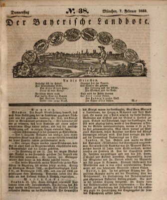 Der Bayerische Landbote Donnerstag 7. Februar 1833