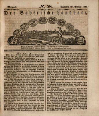 Der Bayerische Landbote Mittwoch 27. Februar 1833