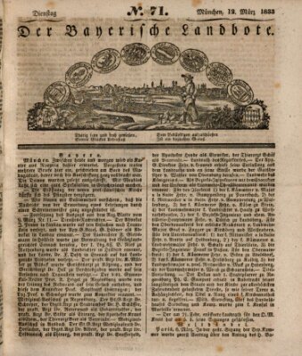 Der Bayerische Landbote Dienstag 12. März 1833