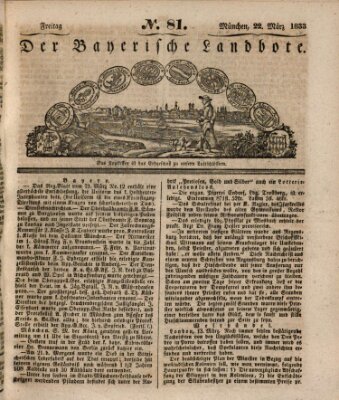 Der Bayerische Landbote Freitag 22. März 1833