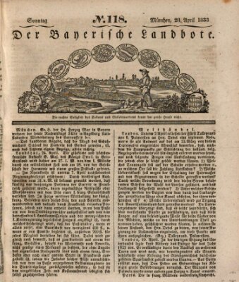 Der Bayerische Landbote Sonntag 28. April 1833