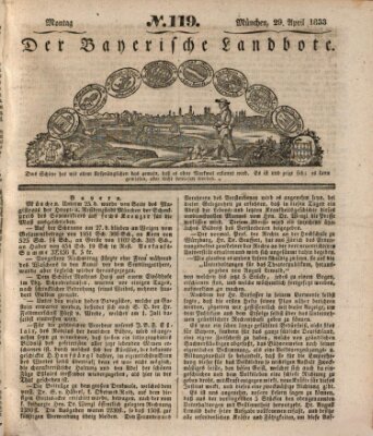 Der Bayerische Landbote Montag 29. April 1833