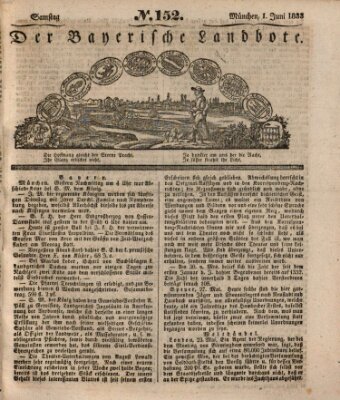 Der Bayerische Landbote Samstag 1. Juni 1833