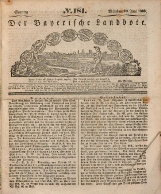 Der Bayerische Landbote Sonntag 30. Juni 1833