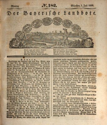 Der Bayerische Landbote Montag 1. Juli 1833