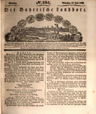 Der Bayerische Landbote Samstag 13. Juli 1833