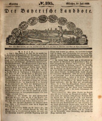 Der Bayerische Landbote Sonntag 14. Juli 1833