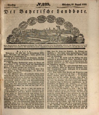 Der Bayerische Landbote Dienstag 27. August 1833