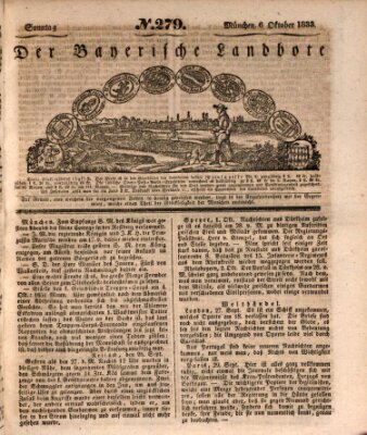 Der Bayerische Landbote Sonntag 6. Oktober 1833