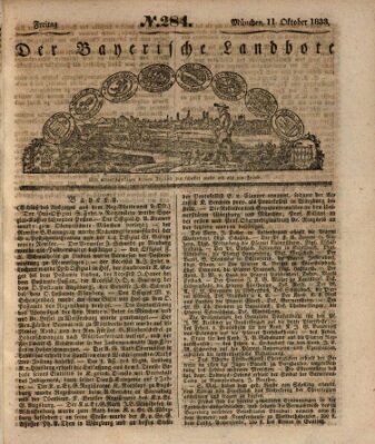 Der Bayerische Landbote Freitag 11. Oktober 1833