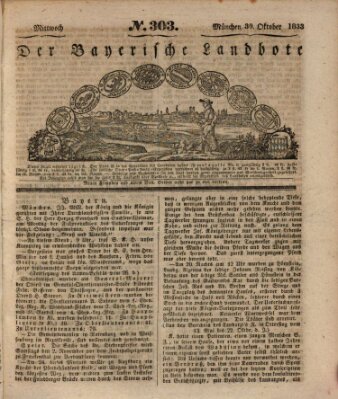 Der Bayerische Landbote Mittwoch 30. Oktober 1833