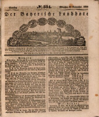 Der Bayerische Landbote Samstag 30. November 1833