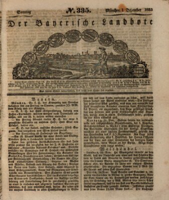 Der Bayerische Landbote Sonntag 1. Dezember 1833
