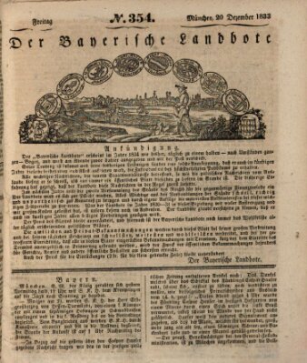 Der Bayerische Landbote Freitag 20. Dezember 1833