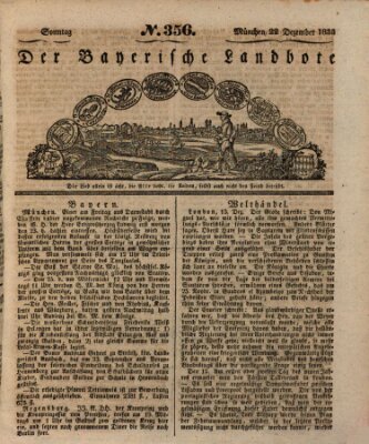 Der Bayerische Landbote Sonntag 22. Dezember 1833