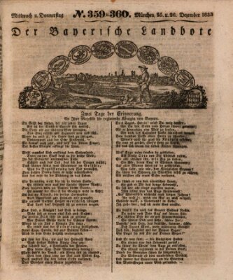 Der Bayerische Landbote Mittwoch 25. Dezember 1833