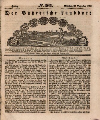 Der Bayerische Landbote Freitag 27. Dezember 1833
