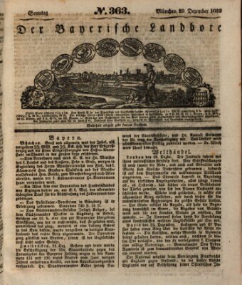 Der Bayerische Landbote Sonntag 29. Dezember 1833