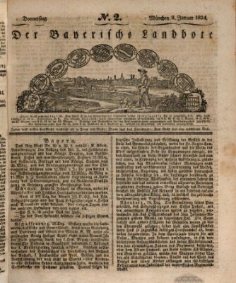 Der Bayerische Landbote Donnerstag 2. Januar 1834