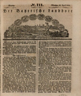 Der Bayerische Landbote Montag 21. April 1834