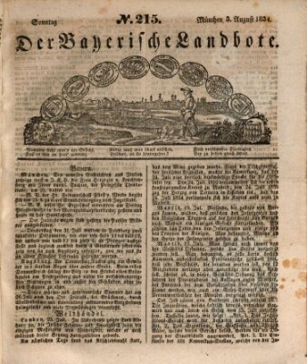 Der Bayerische Landbote Sonntag 3. August 1834