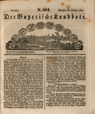 Der Bayerische Landbote Dienstag 28. Oktober 1834