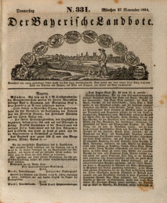 Der Bayerische Landbote Donnerstag 27. November 1834