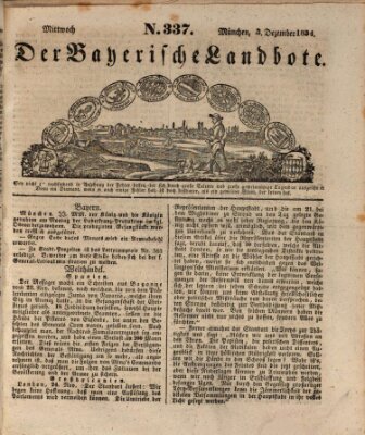 Der Bayerische Landbote Mittwoch 3. Dezember 1834