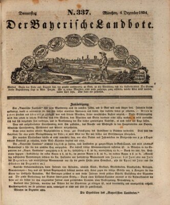 Der Bayerische Landbote Donnerstag 4. Dezember 1834