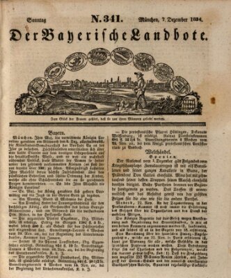 Der Bayerische Landbote Sonntag 7. Dezember 1834