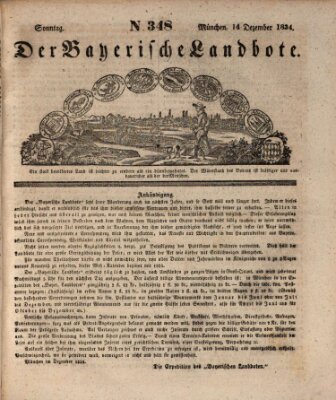 Der Bayerische Landbote Sonntag 14. Dezember 1834