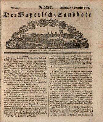 Der Bayerische Landbote Dienstag 23. Dezember 1834