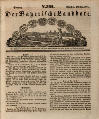Der Bayerische Landbote Montag 29. Dezember 1834