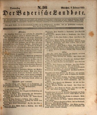 Der Bayerische Landbote Donnerstag 5. Februar 1835