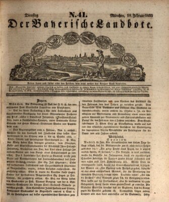 Der Bayerische Landbote Dienstag 10. Februar 1835