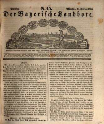 Der Bayerische Landbote Samstag 14. Februar 1835