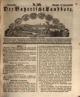 Der Bayerische Landbote Donnerstag 19. Februar 1835