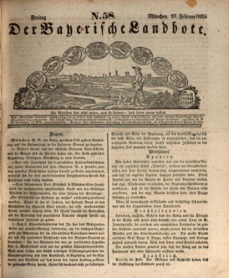 Der Bayerische Landbote Freitag 27. Februar 1835