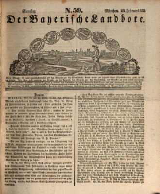 Der Bayerische Landbote Samstag 28. Februar 1835