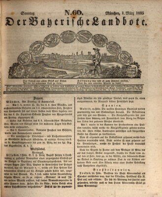 Der Bayerische Landbote Sonntag 1. März 1835