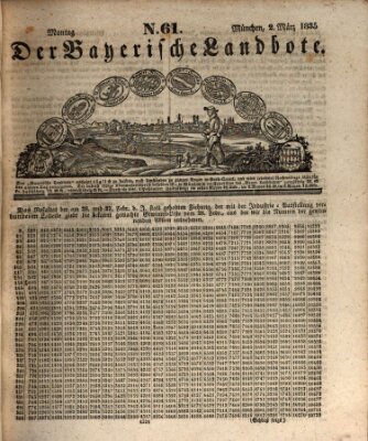 Der Bayerische Landbote Montag 2. März 1835