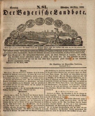 Der Bayerische Landbote Sonntag 22. März 1835