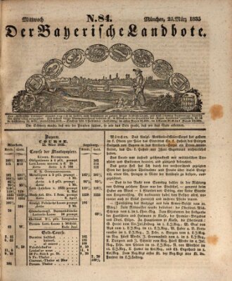 Der Bayerische Landbote Mittwoch 25. März 1835