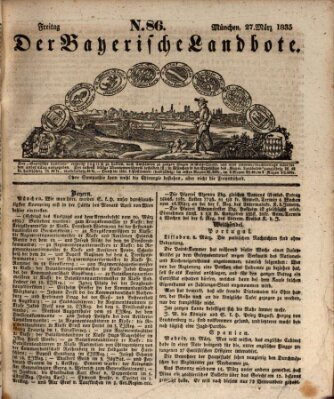 Der Bayerische Landbote Freitag 27. März 1835