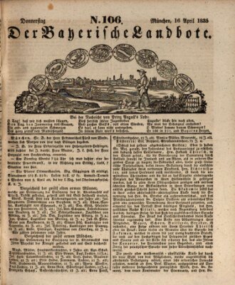 Der Bayerische Landbote Donnerstag 16. April 1835