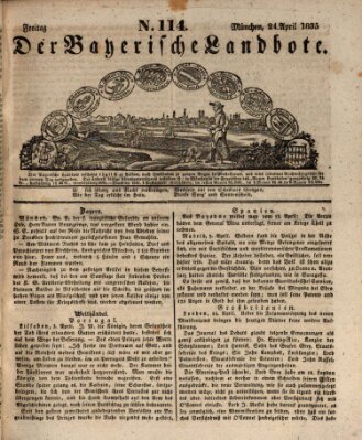 Der Bayerische Landbote Freitag 24. April 1835